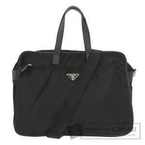 Prada Tessuto Saffiano leather briefcase black